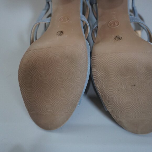 Liz Clairborne Refined Comfort gray blue strappy sandal chunky heel Size… - Picture 7 of 13